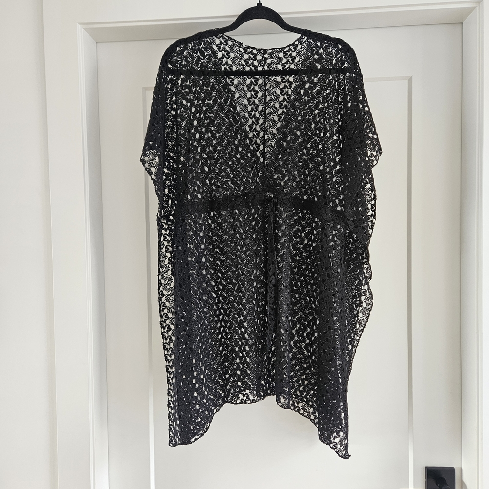 Chic Black Lace Swim Coverup Size L/XL